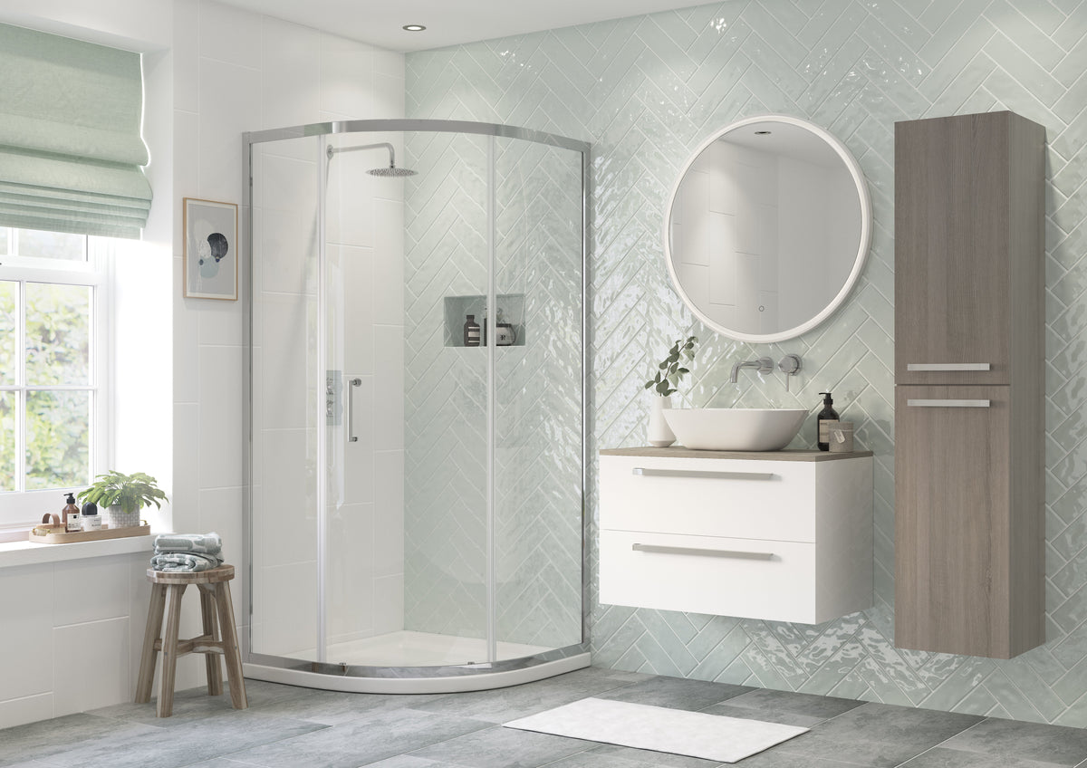 Felix 900mm 1 Door Quadrant - Chrome
