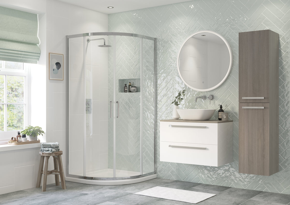 Felix 900mm 2 Door Quadrant - Chrome