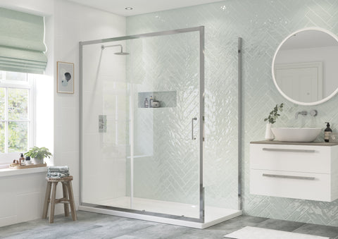 Felix 1100mm Sliding Door - Chrome