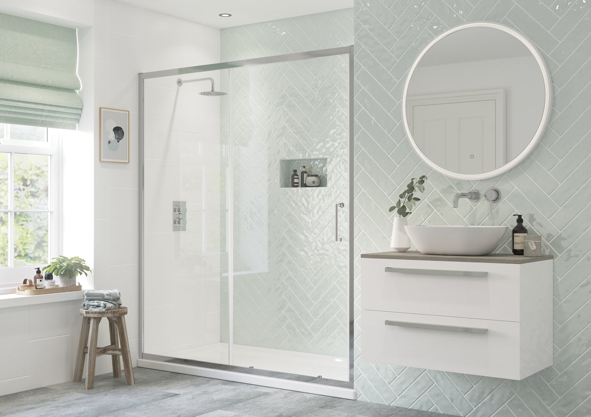 Felix 1200mm Sliding Door - Chrome