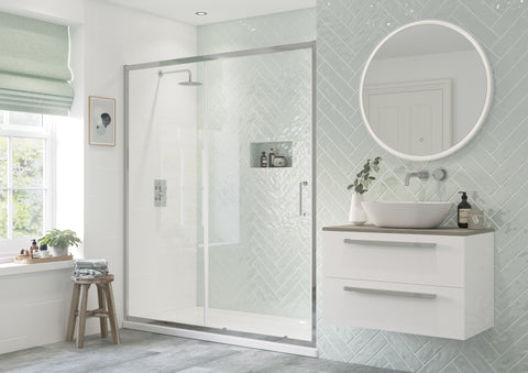 Felix 1100mm Sliding Door - Chrome