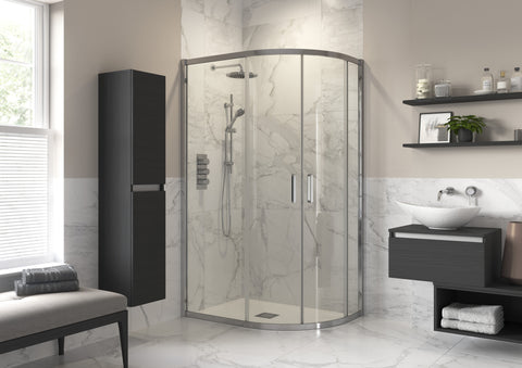 Icon 1000x800mm 2 Door Offset Quadrant - Chrome