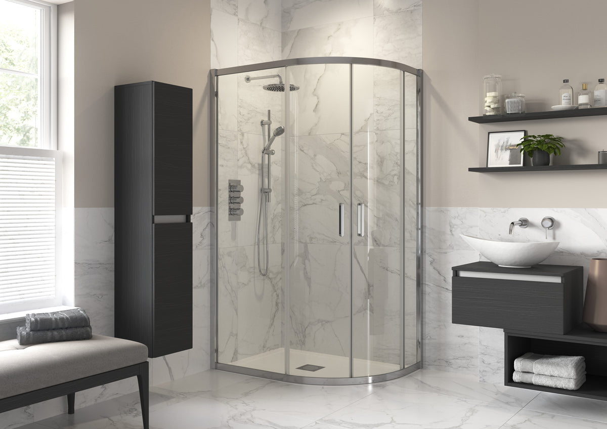 Icon 1200x900mm 2 Door Offset Quadrant - Chrome