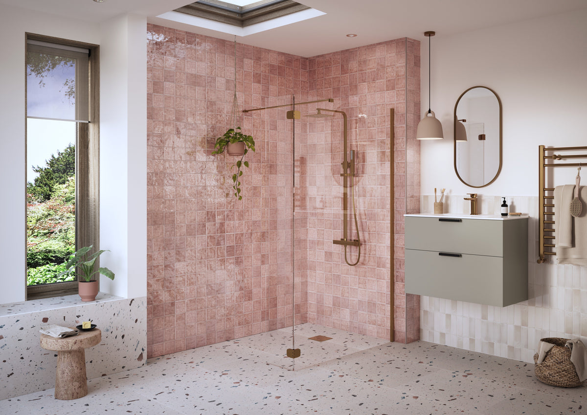 Icon Optional 300mm Wetroom Splash Panel - Brushed Bronze