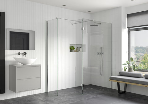 Icon 500mm Wetroom Side Panel & Arm - Chrome