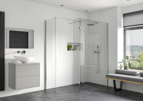 Icon Optional 300mm Wetroom Splash Panel - Chrome