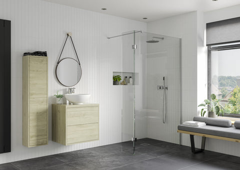 Icon 760mm Wetroom Panel & Support Bar - Chrome