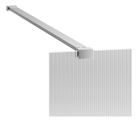 Icon 800mm Fluted Wetroom Panel & Side Panel Arm - Chrome