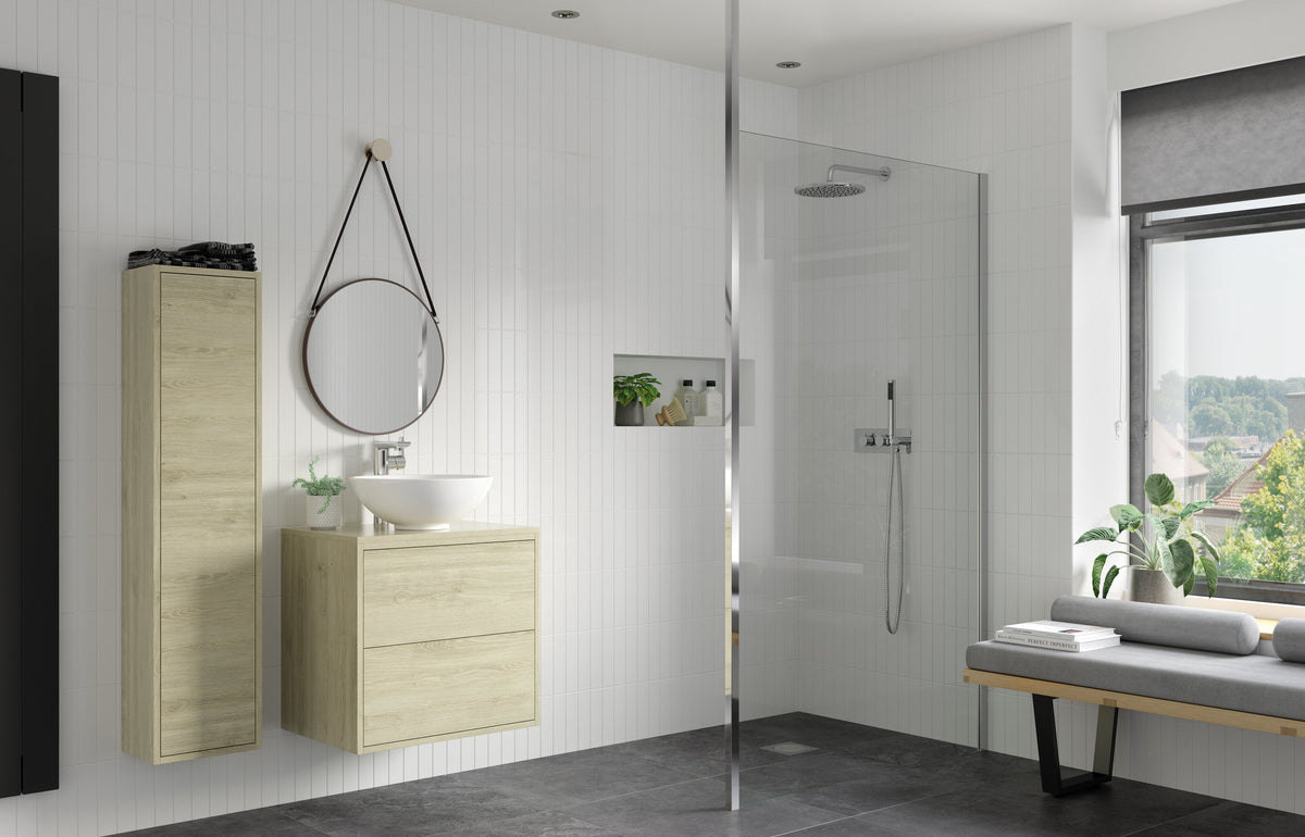 Icon 1200mm Wetroom Panel & Floor-to-Ceiling Pole - Chrome