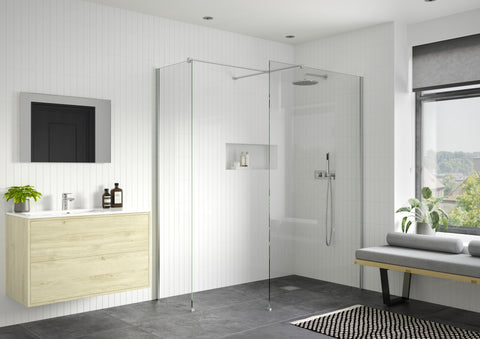 Icon 700mm Wetroom Side Panel & Arm - Chrome