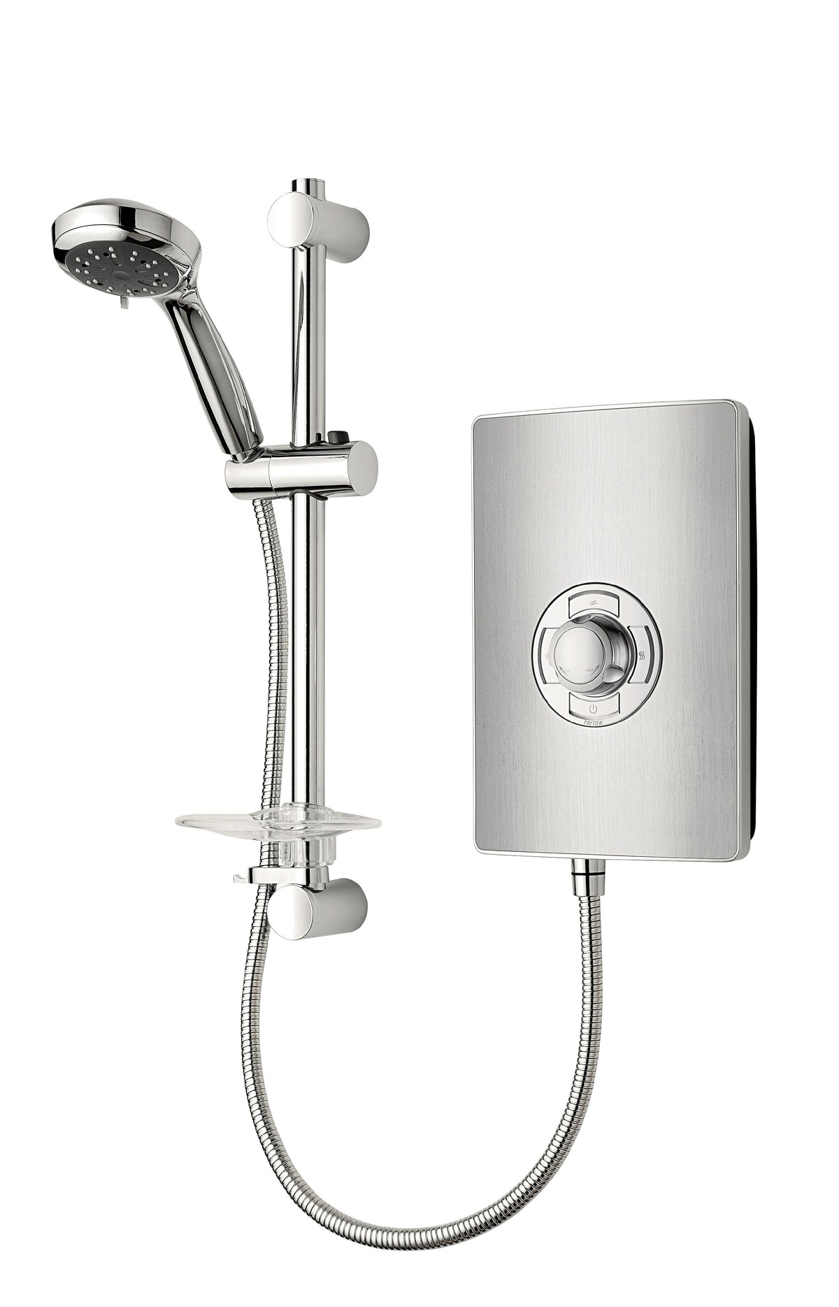 Triton Aspirante 9.5kW Contemporary Electric Shower - Brushed Steel