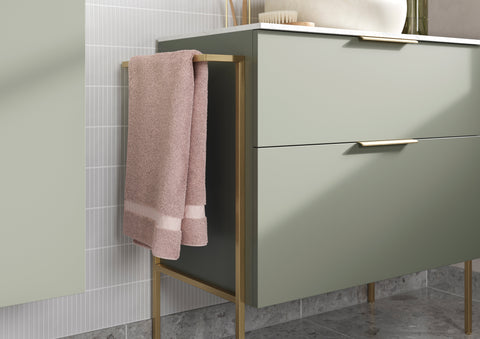 Stour 350mm Wall Hung 1 Door Tall Unit - Matt Olive Green