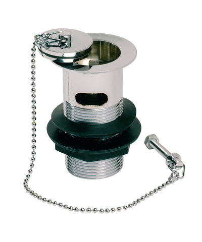 Slotted Basin Plug & Chain Waste - Chrome