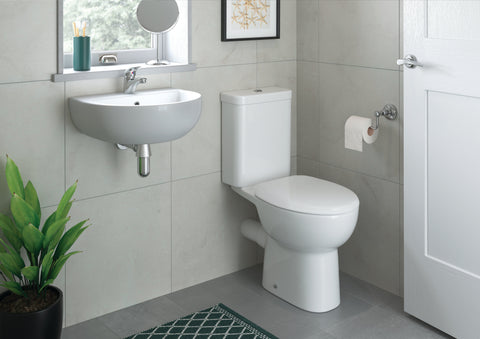 Tus 450x400mm 1TH Cloakroom Basin & Brushed Bronze Bottle Trap