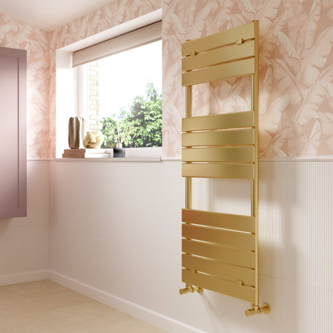 Flatte Square Ladder Radiator (500x1200mm) - Brushed Brass