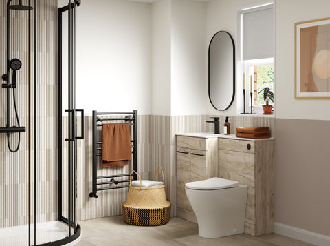 Ventura 1000mm F/S L-Shape Pack & Basin (RH) - Oak