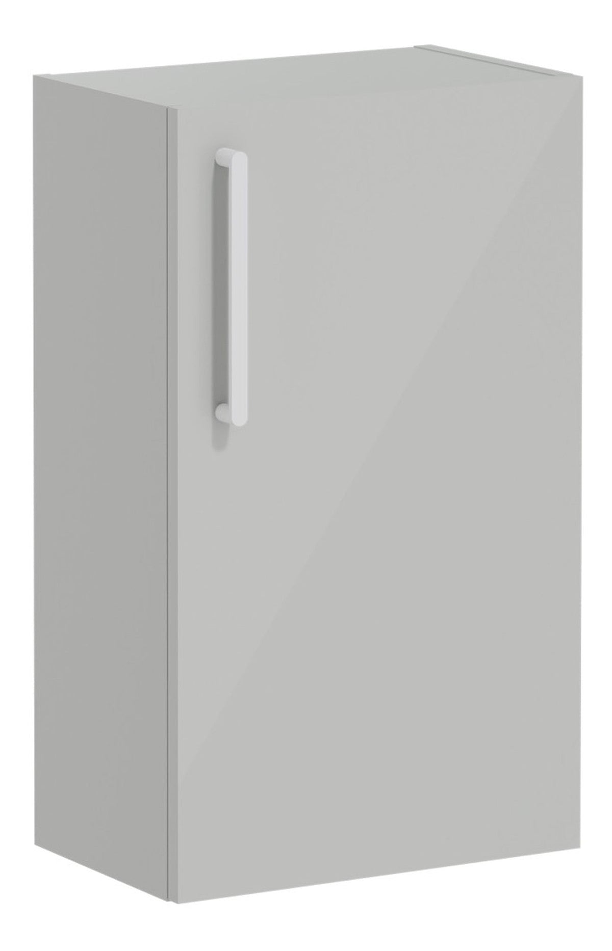VitrA Root Flat 40cm 1 Door Slim Lower/Base Unit (RH Hinge) - Shiny Pearl Grey