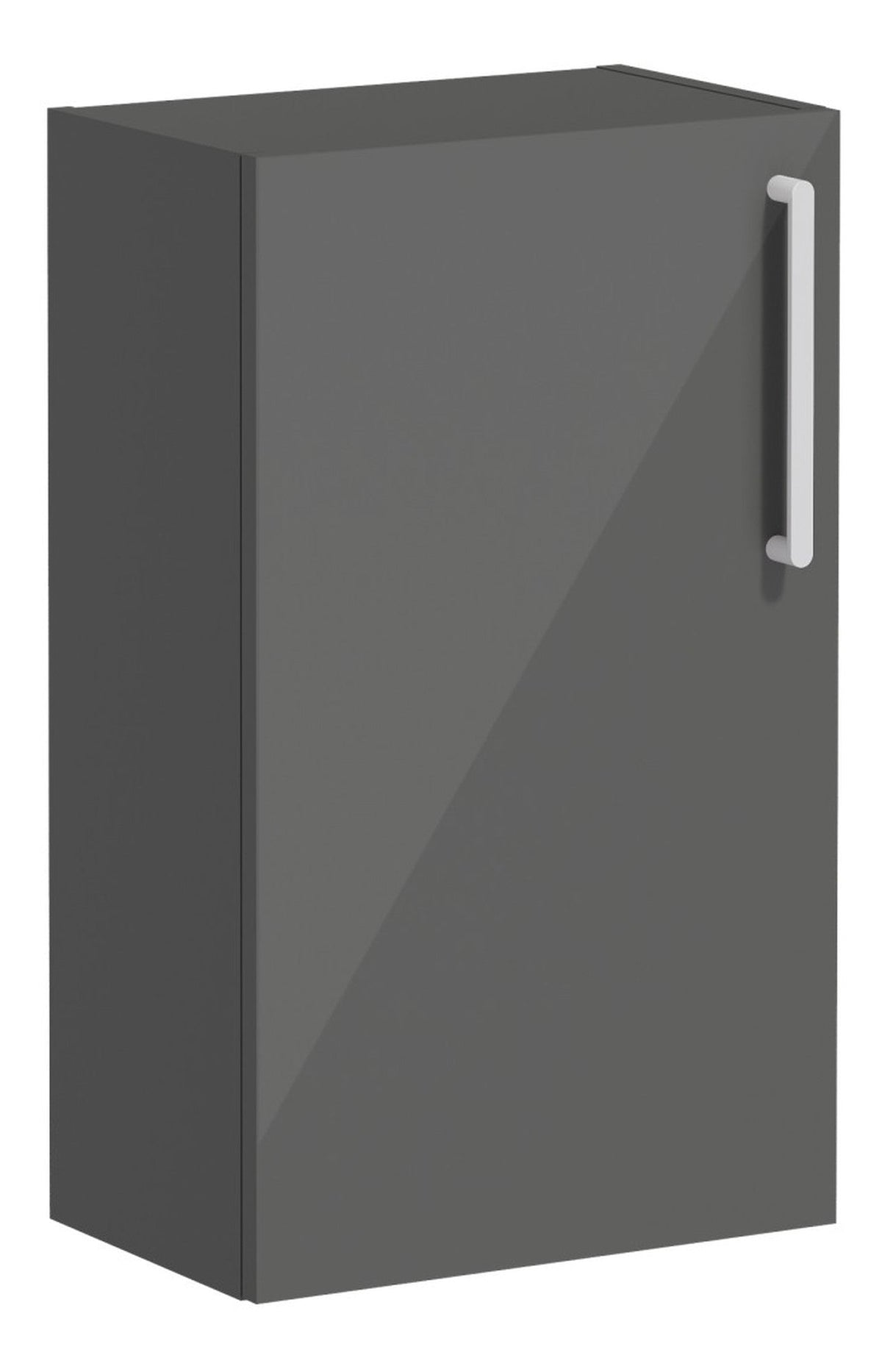 VitrA Root Flat 40cm 1 Door Slim Lower/Base Unit (LH Hinge) - Anthracite High Gloss
