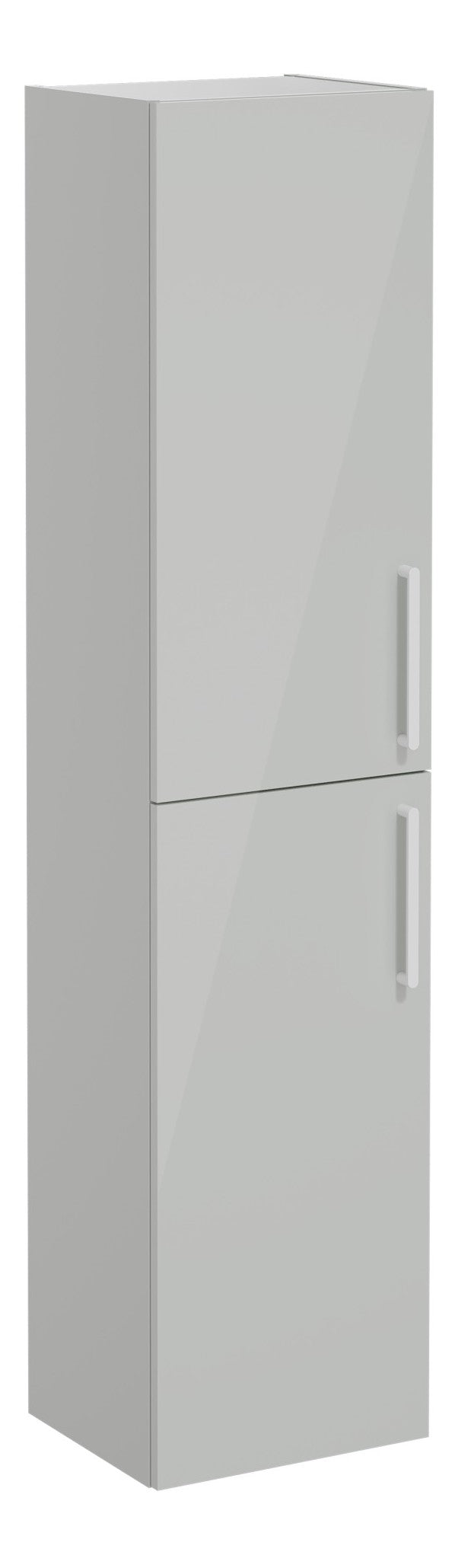 VitrA Root Flat 40cm 2 Door Tall Unit (LH Hinge) - Shiny Pearl Grey