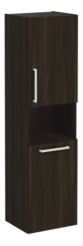 VitrA Root Flat 40cm 2 Door Semi-Tall Unit w/Laundry Basket (RH Hinge) - Walnut