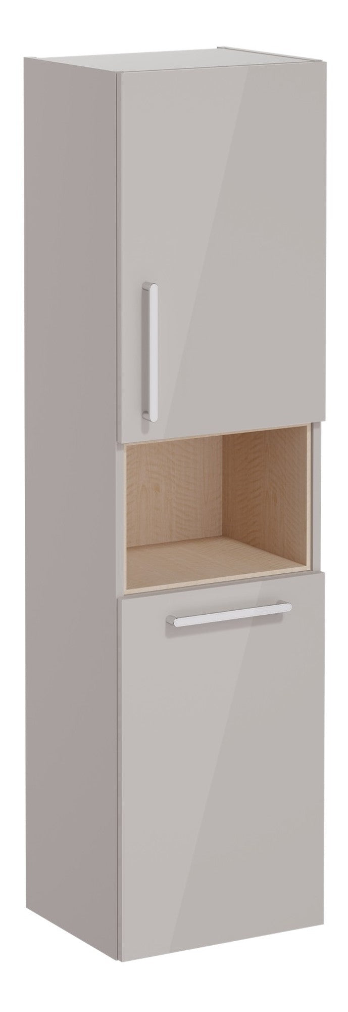 VitrA Root Flat 40cm 2 Door Semi-Tall Unit w/Laundry Basket (RH Hinge) - Bright Sahara Beige