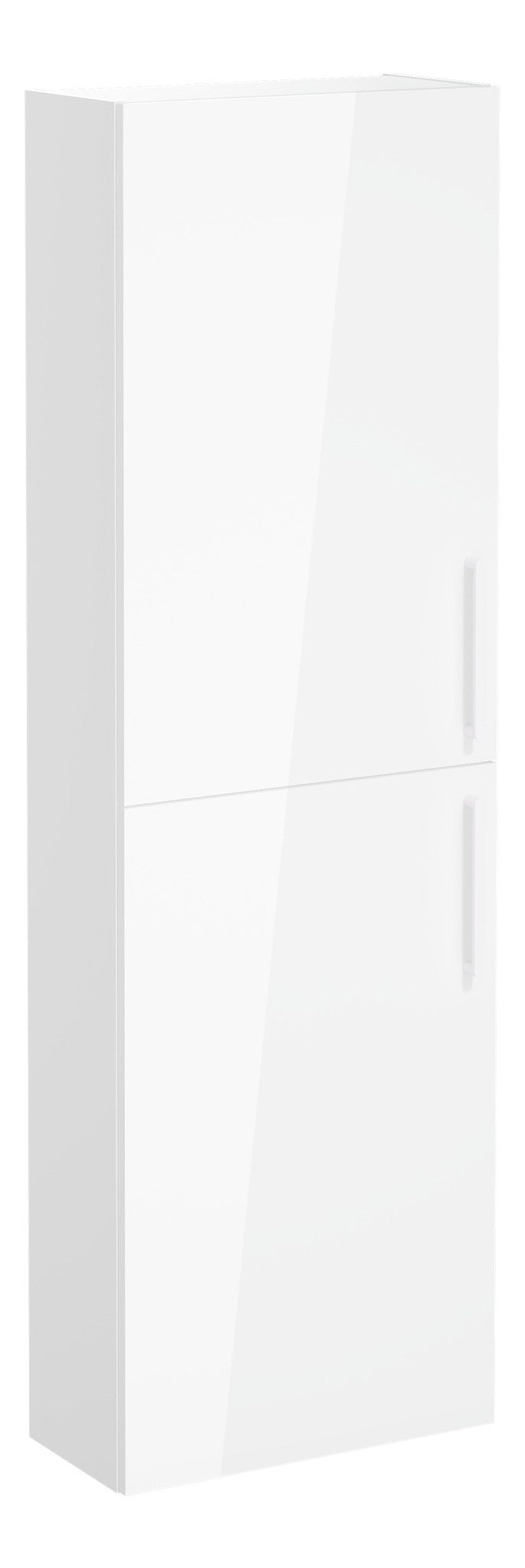 VitrA Root Flat 55cm 2 Door Slim Tall Unit (LH Hinge) - High Gloss White