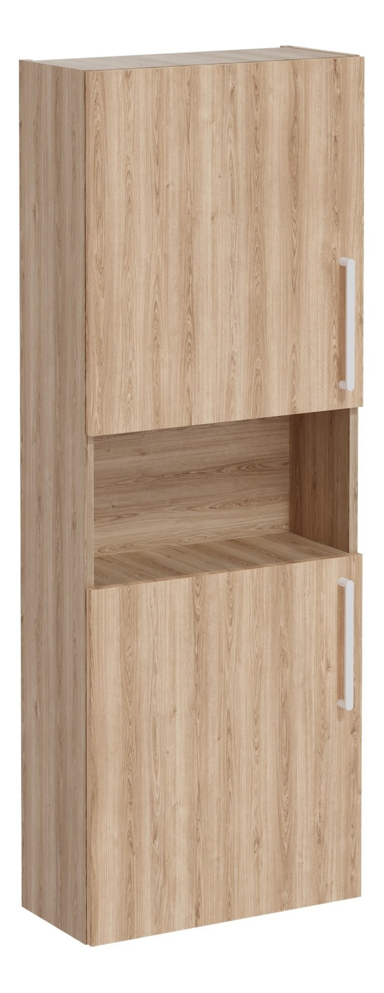 VitrA Root Flat 55cm 2 Door Semi-Tall Unit (LH Hinge) - Natural Oak