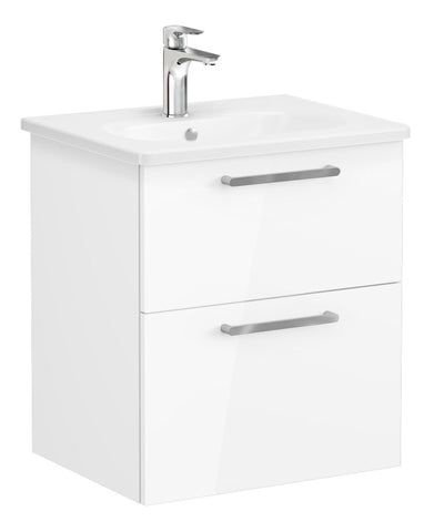 VitrA Zentrum 60cm 2 Drawer W/H Washbasin Unit - High Gloss White