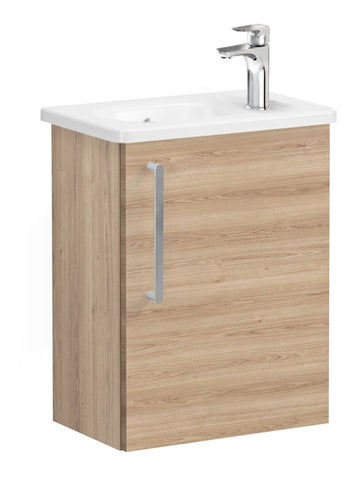 VitrA Zentrum Compact 45cm 1 Door W/H Washbasin Unit (RH Hinge) - Natural Oak