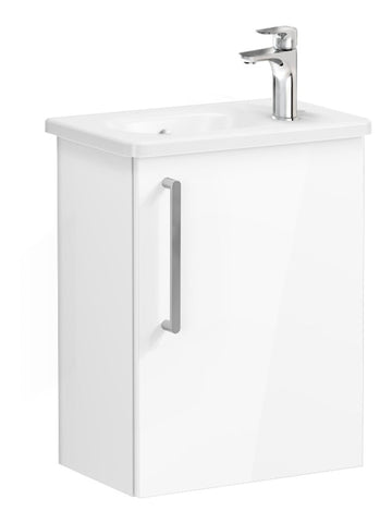 VitrA Zentrum Compact 45cm 1 Door W/H Washbasin Unit (RH Hinge) - High Gloss White