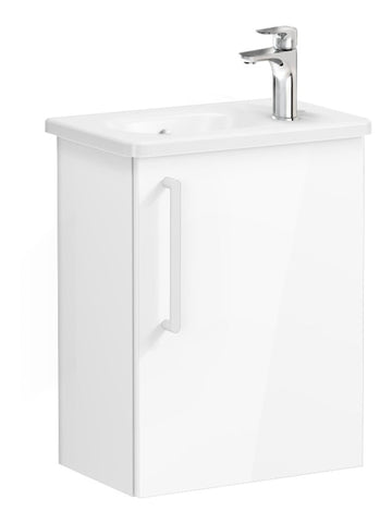 VitrA Zentrum Compact 45cm 1 Door W/H Washbasin Unit (RH Hinge) - High Gloss White
