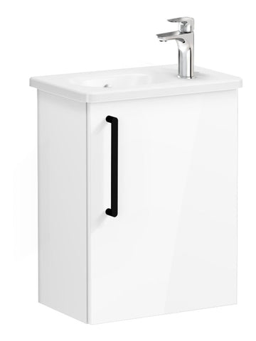 VitrA Zentrum Compact 45cm 1 Door W/H Washbasin Unit (RH Hinge) - High Gloss White