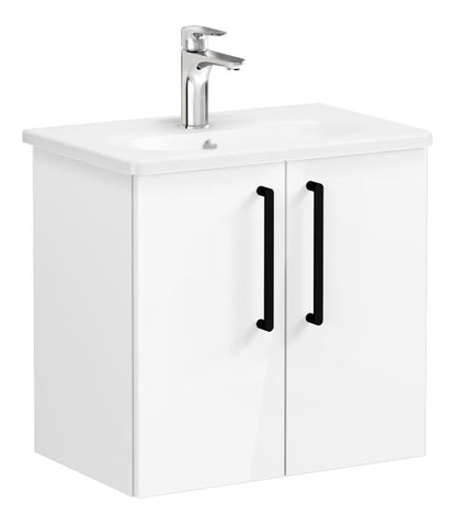 VitrA Zentrum Compact 60cm 2 Door W/H Washbasin Unit - High Gloss White