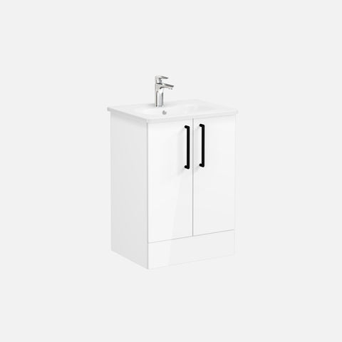 VitrA Zentrum 60cm 2 Drawer F/S Washbasin Unit - High Gloss White