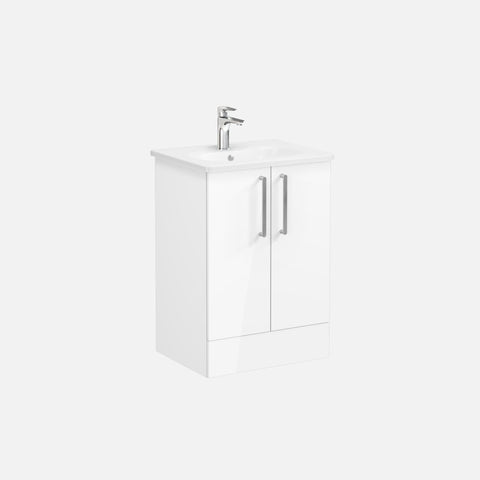 VitrA Zentrum 60cm 2 Drawer F/S Washbasin Unit - High Gloss White