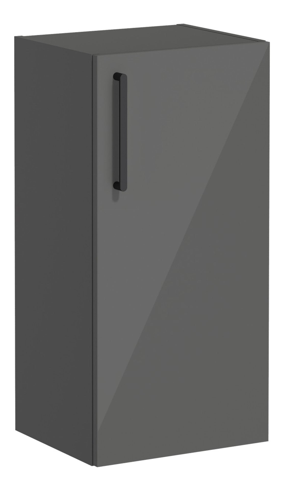 VitrA Root Flat 40cm 1 Door Lower/Base Unit (RH Hinge) - Anthracite High Gloss