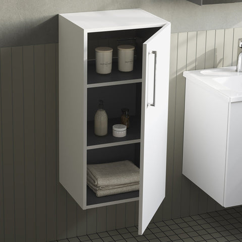 VitrA Root Flat 40cm 1 Door Lower/Base Unit (RH Hinge) - High Gloss White