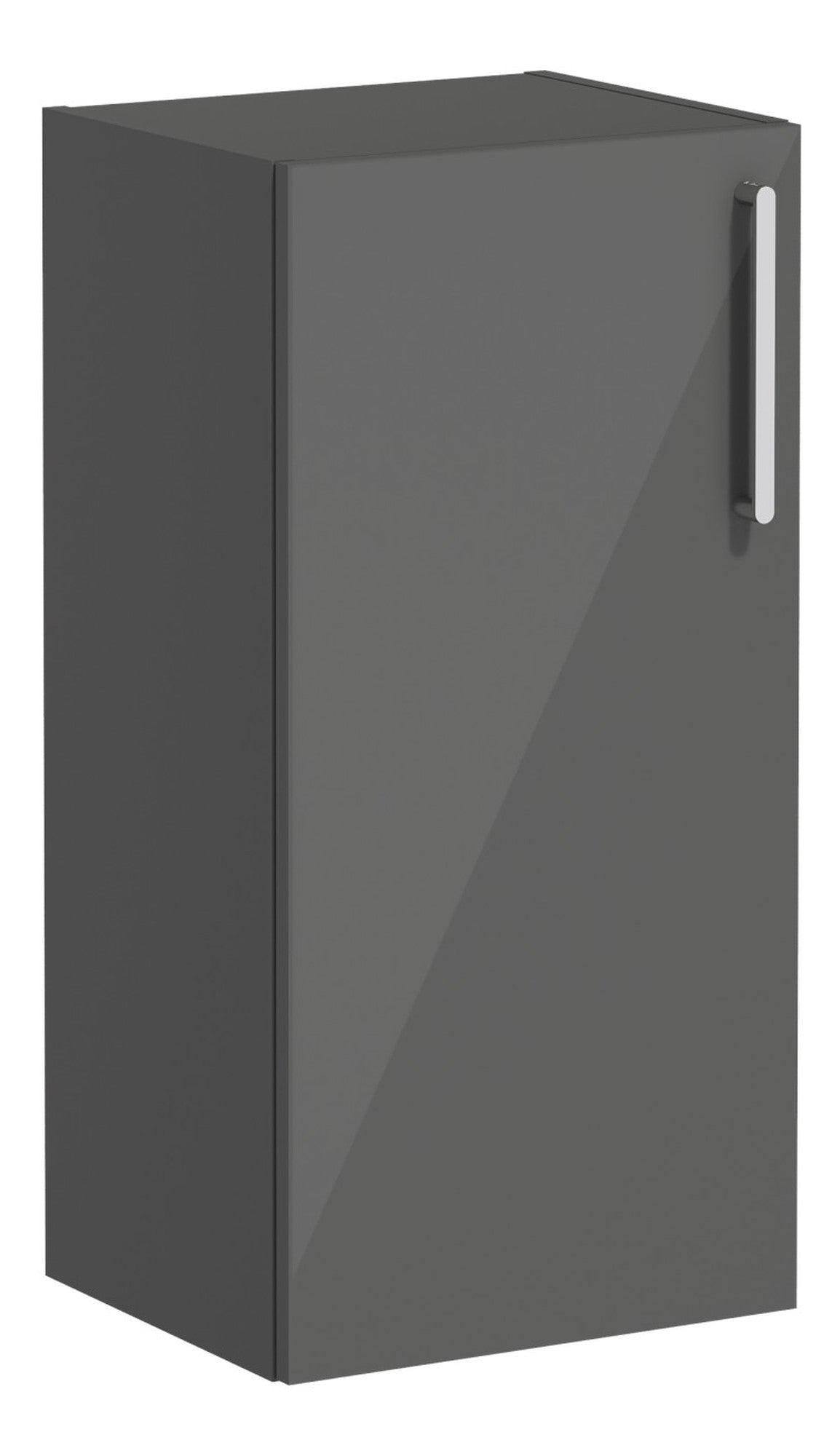 VitrA Root Flat 40cm 1 Door Lower/Base Unit (LH Hinge) - Anthracite High Gloss