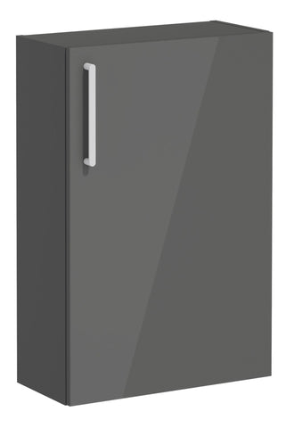 VitrA Root Flat 55cm 1 Door Slim Lower/Base Unit (RH Hinge) - Anthracite High Gloss