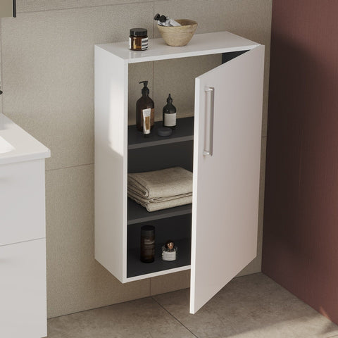 VitrA Root Flat 55cm 1 Door Slim Lower/Base Unit (RH Hinge) - High Gloss White