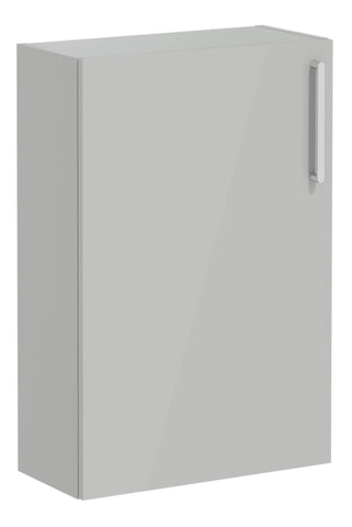 VitrA Root Flat 55cm 1 Door Slim Lower/Base Unit (LH Hinge) - Shiny Pearl Grey