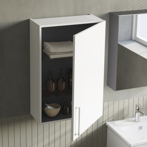 VitrA Root Flat 60cm 1 Door Upper/Wall Unit (RH Hinge) - High Gloss White