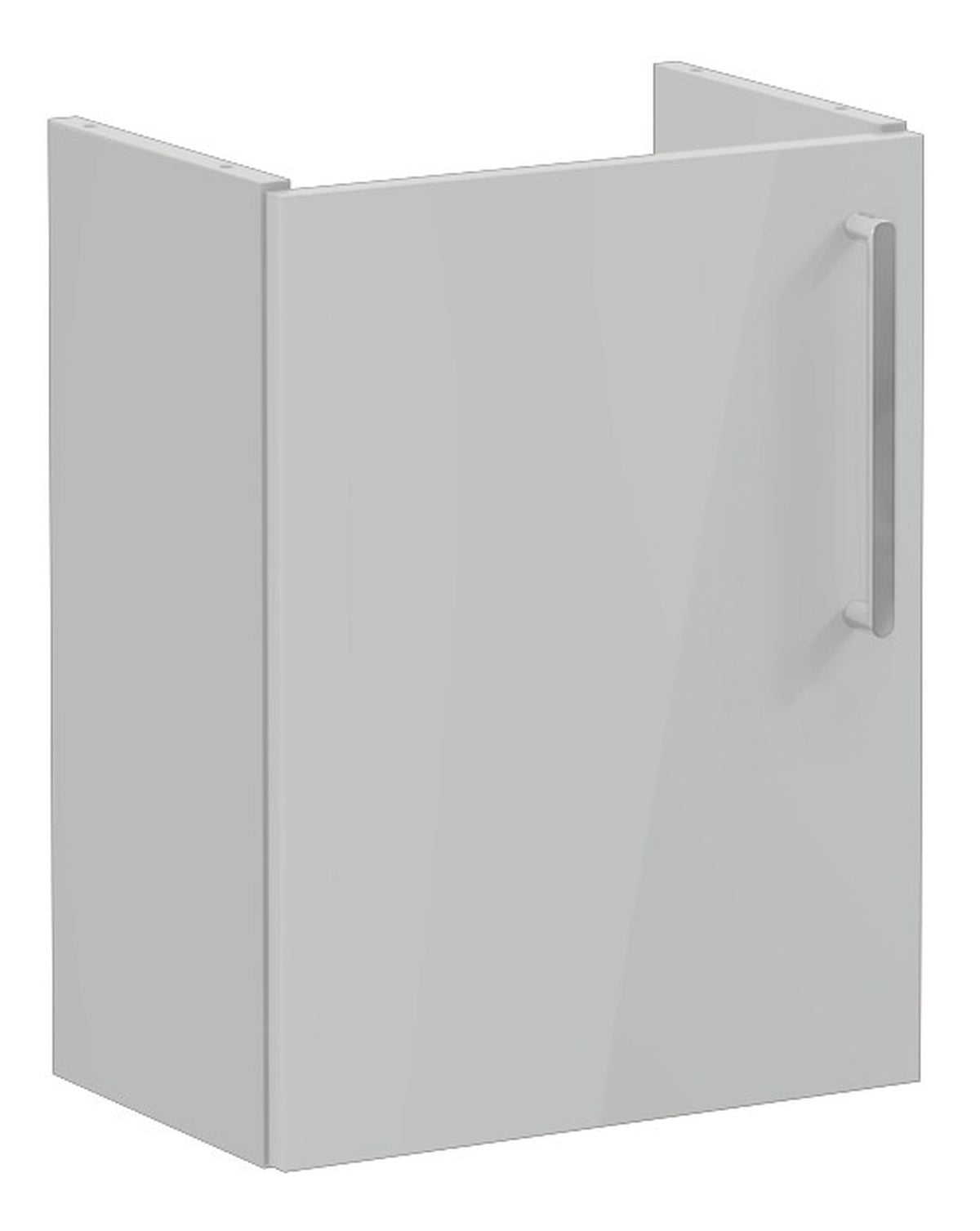 VitrA Root Flat 40cm 1 Door Wall Hung Slim Washbasin Unit (LH Hinge) - Shiny Pearl Grey