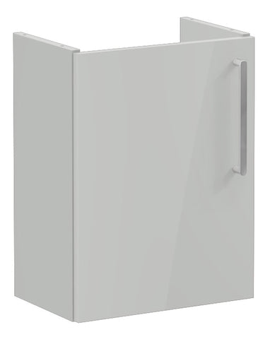 VitrA Root Flat 40cm 1 Door Wall Hung Slim Washbasin Unit (LH Hinge) - Shiny Pearl Grey