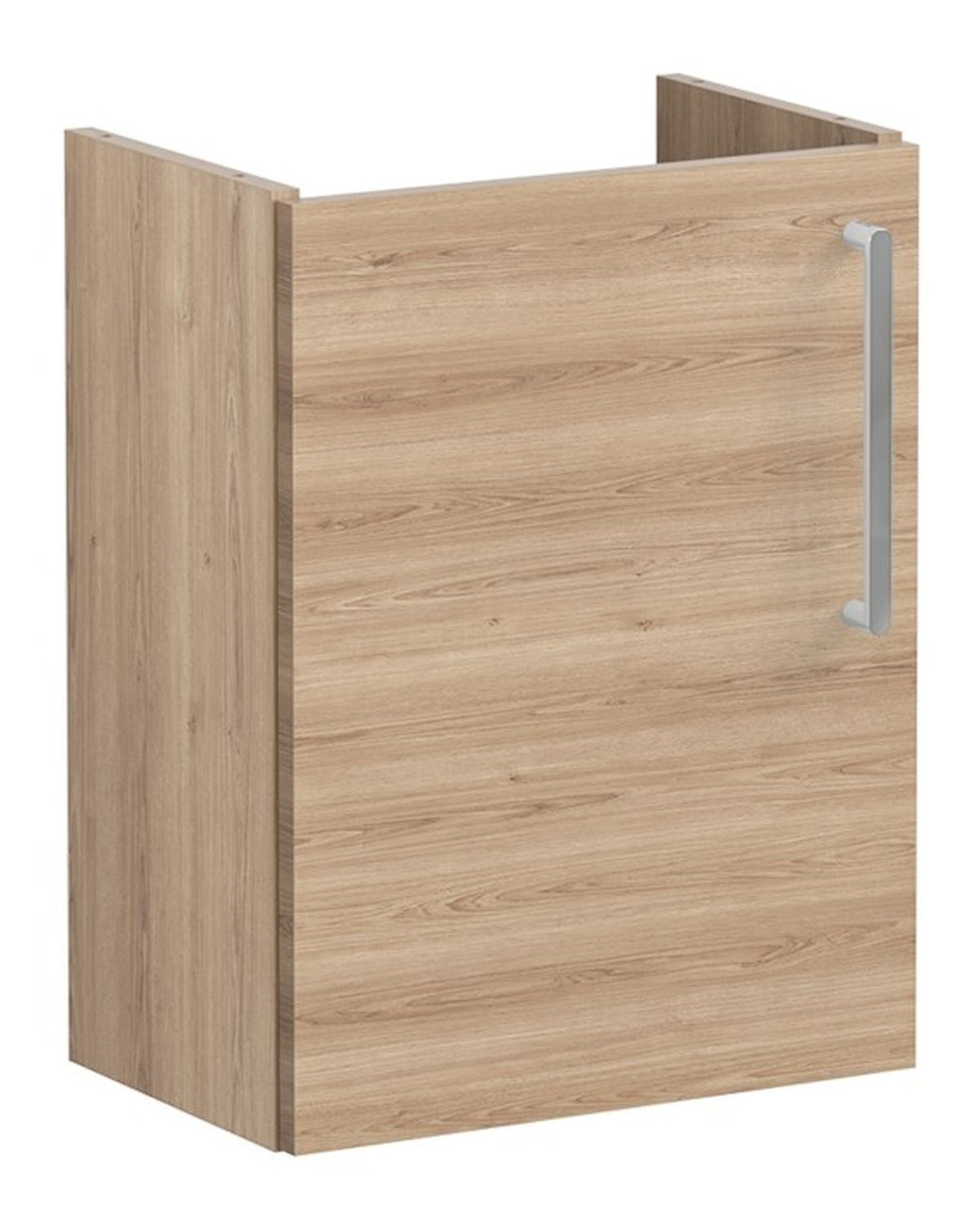 VitrA Root Flat 40cm 1 Door Wall Hung Slim Washbasin Unit (LH Hinge) - Natural Oak