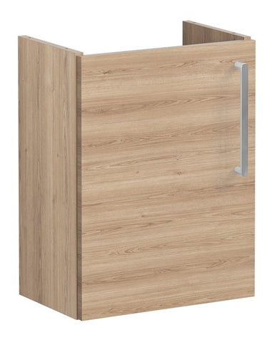 VitrA Root Flat 40cm 1 Door Wall Hung Slim Washbasin Unit (LH Hinge) - Natural Oak
