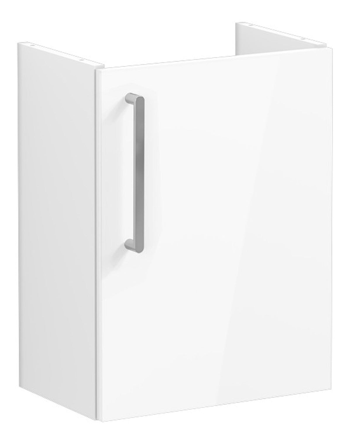 VitrA Root Flat 40cm 1 Door Wall Hung Slim Washbasin Unit (RH Hinge) - High Gloss White