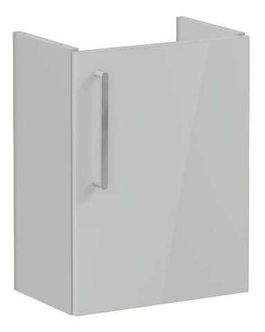 VitrA Root Flat 40cm 1 Door Wall Hung Slim Washbasin Unit (RH Hinge) - Shiny Pearl Grey