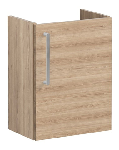 VitrA Root Flat 40cm 1 Door Wall Hung Slim Washbasin Unit (RH Hinge) - Natural Oak