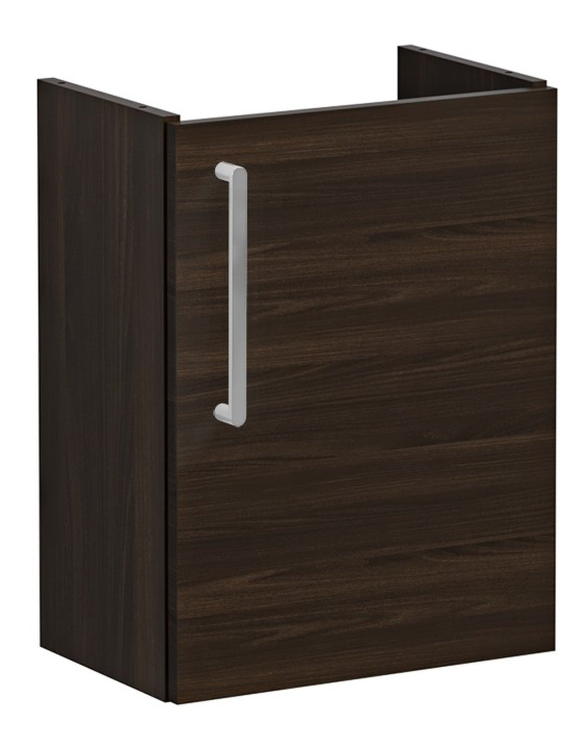 VitrA Root Flat 40cm 1 Door Wall Hung Slim Washbasin Unit (RH Hinge) - Walnut